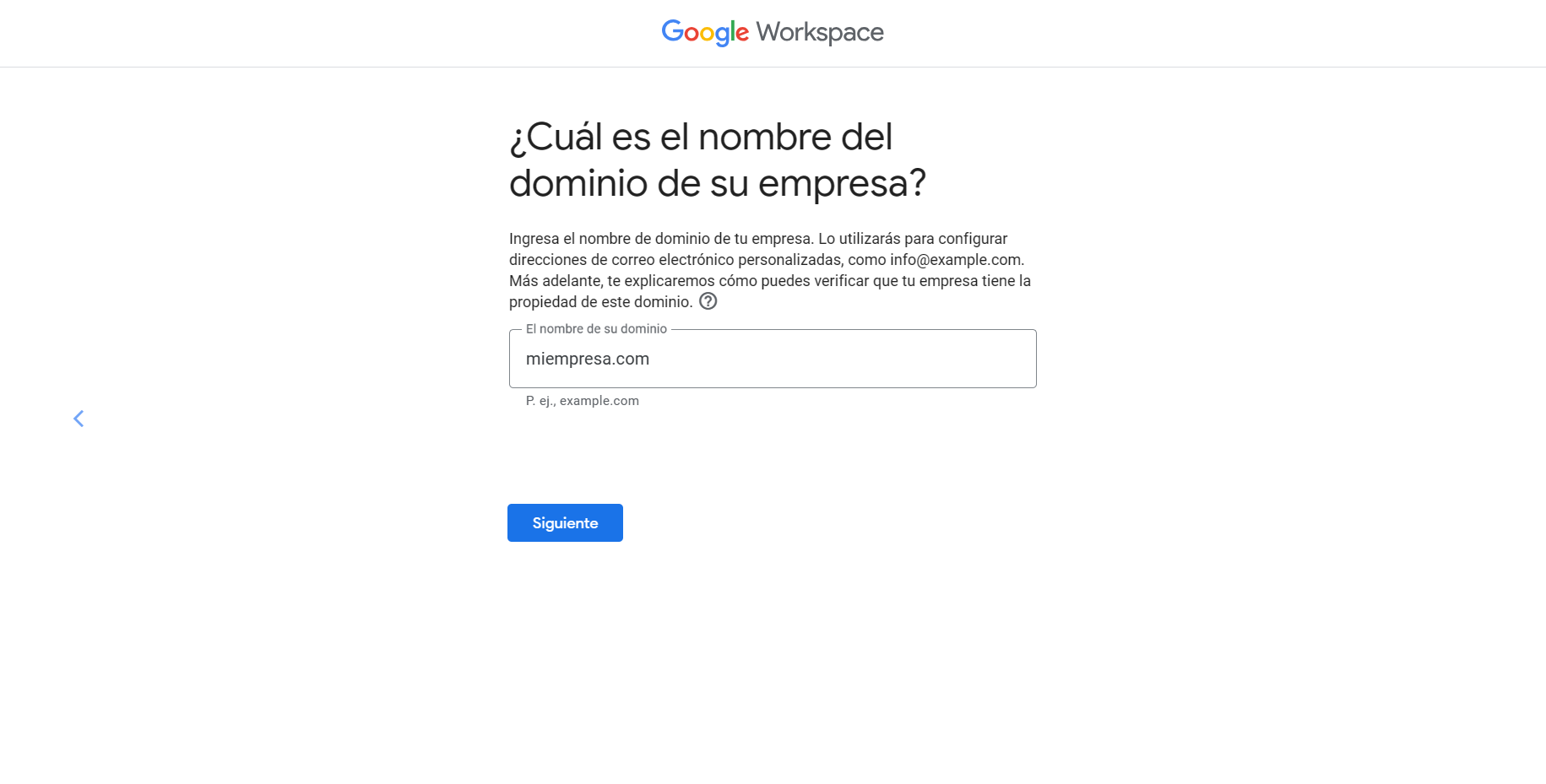 verifica tu dominio en google workspace
